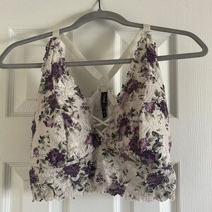 torrid White Floral Lace Bralette